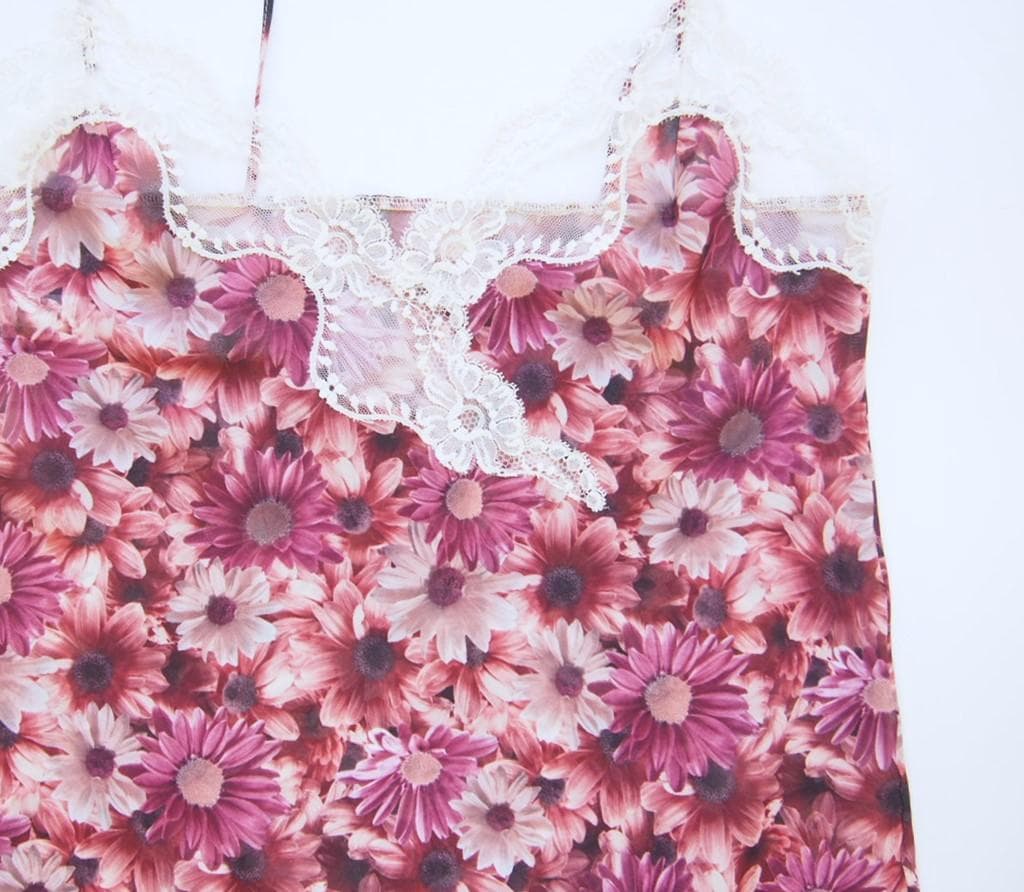 定価6万★フランス製Sybaris★デイジーシバリススリップヴィンテージ写真転写