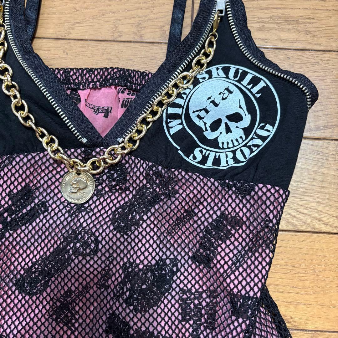 【激レア】d.i.a. キャミソール　メッシュスカルピンクチェーン