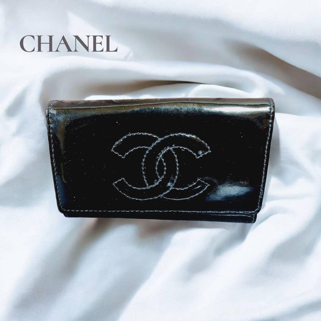 シャネル ココマーク エナメル　キーケース　ブラック 人気 レディース