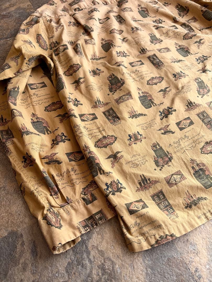 60s TOWNCRAFT タウンクラフト 船タグ オープンカラーシャツ L