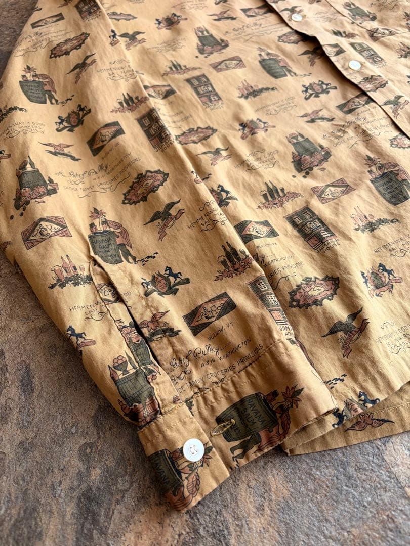 60s TOWNCRAFT タウンクラフト 船タグ オープンカラーシャツ L