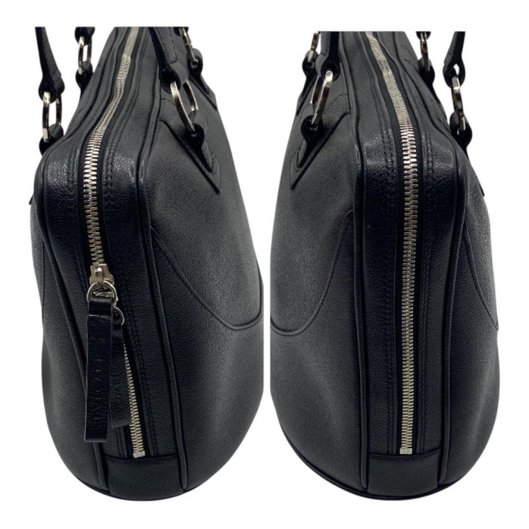 【美品】BVLGARIブルガリレザー 2WAY ショルダーバッグブラックA4可