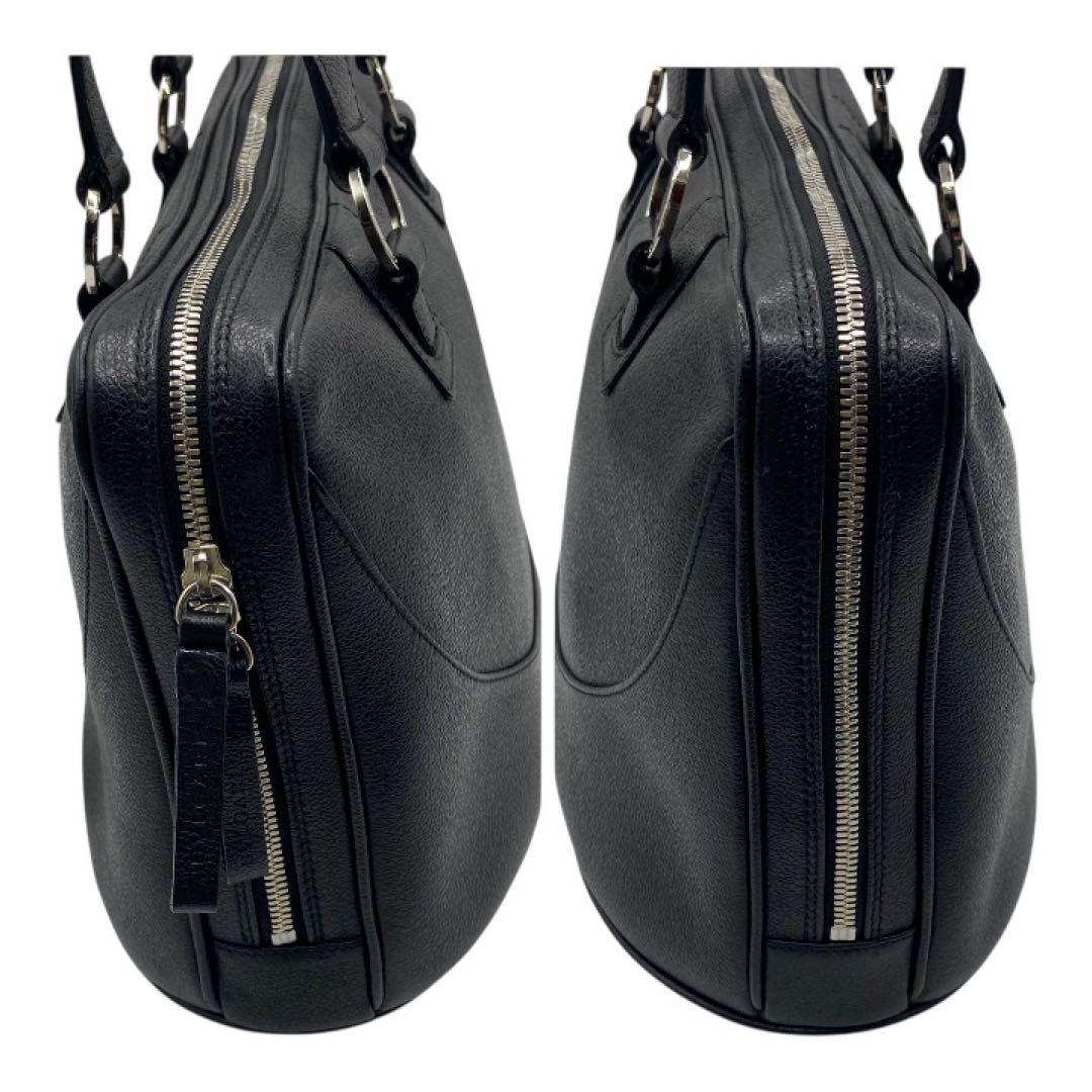 【美品】BVLGARIブルガリレザー 2WAY ショルダーバッグブラックA4可