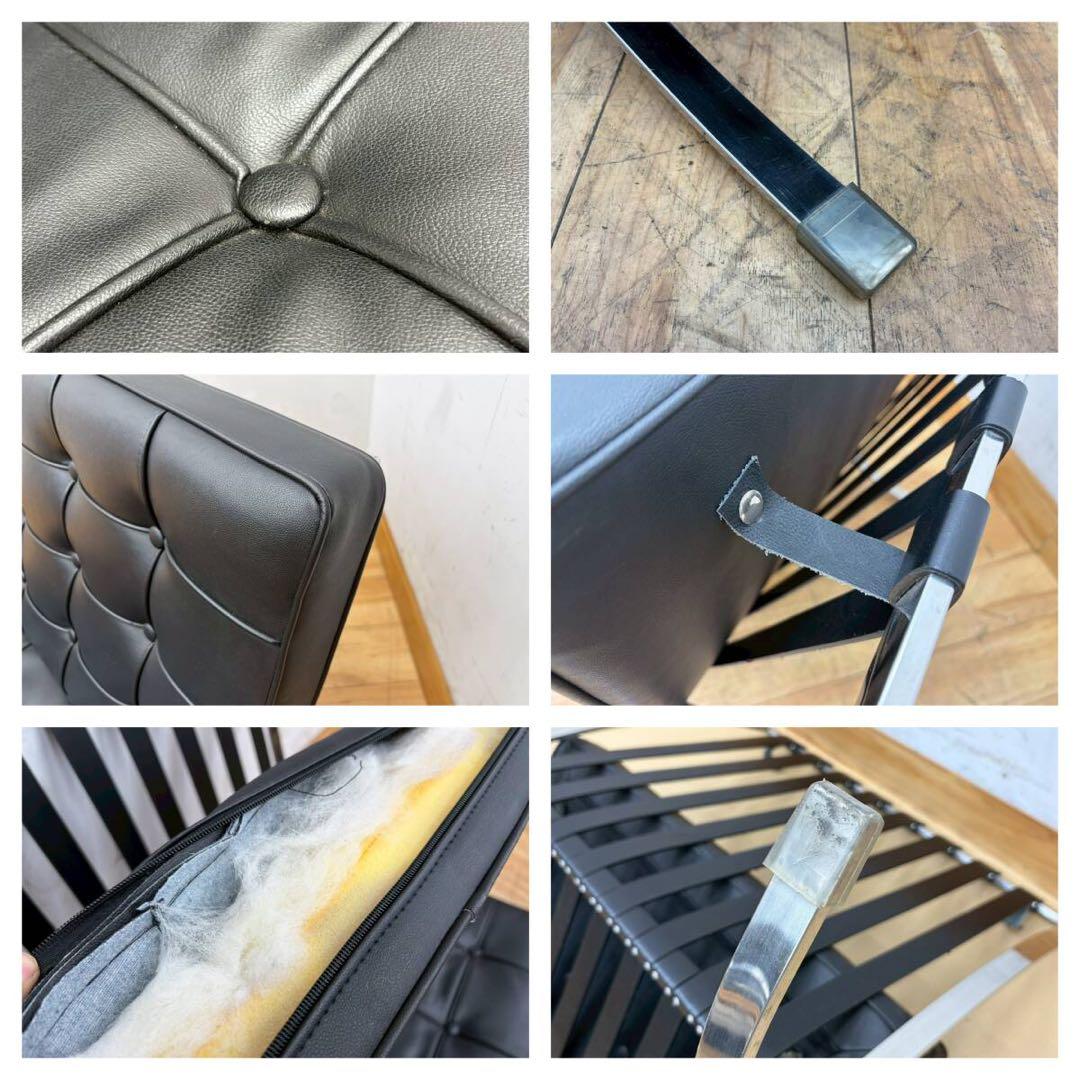 美品Barcelona Chair バルセロナチェアリプロダクト品シングルソファ