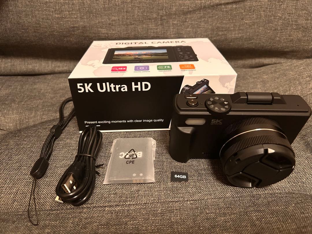 美品！5Kデジタルカメラ 7500万画素 18倍ズーム