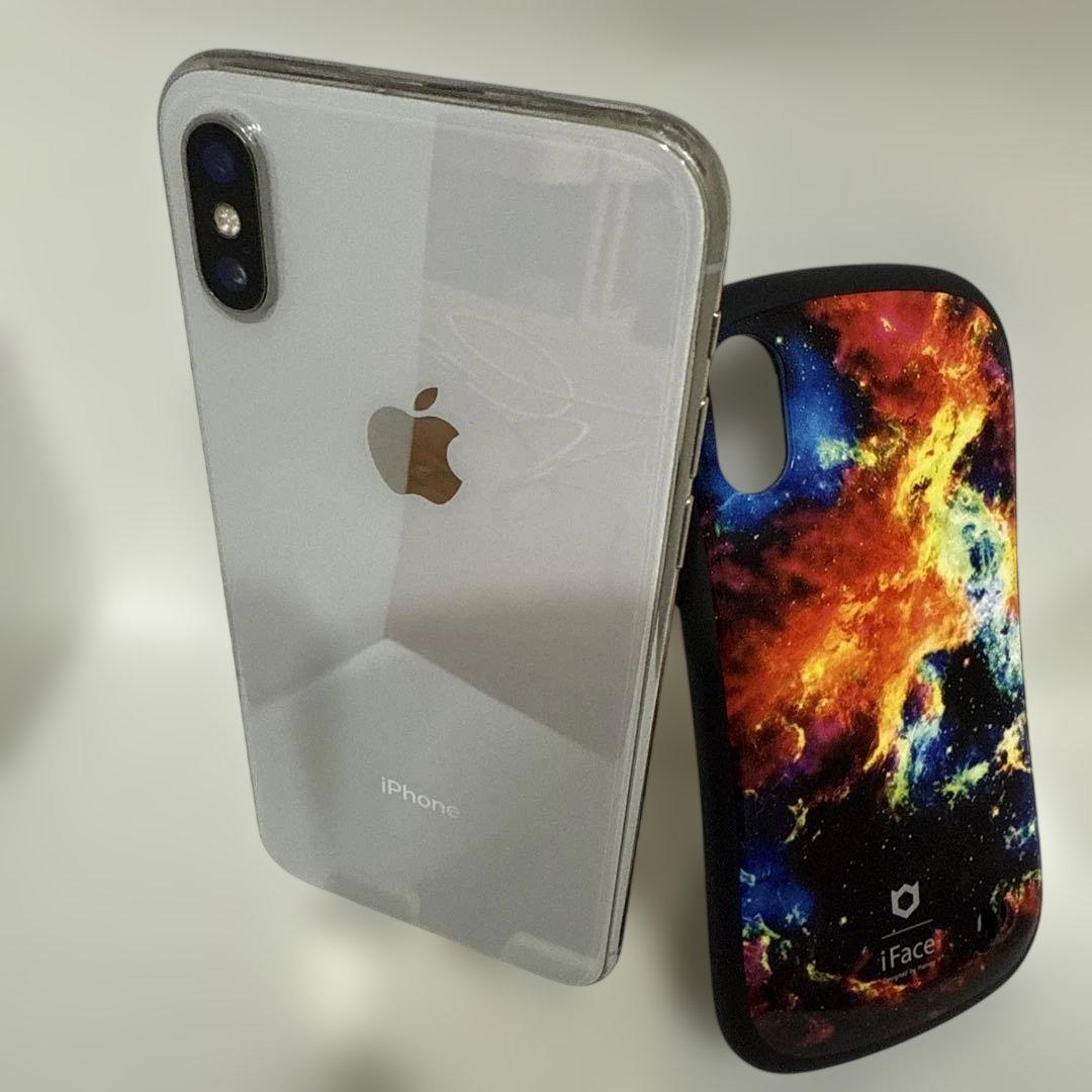 Apple iPhoneX 64GB ホワイト 5.8インチ 本体 ケース付き