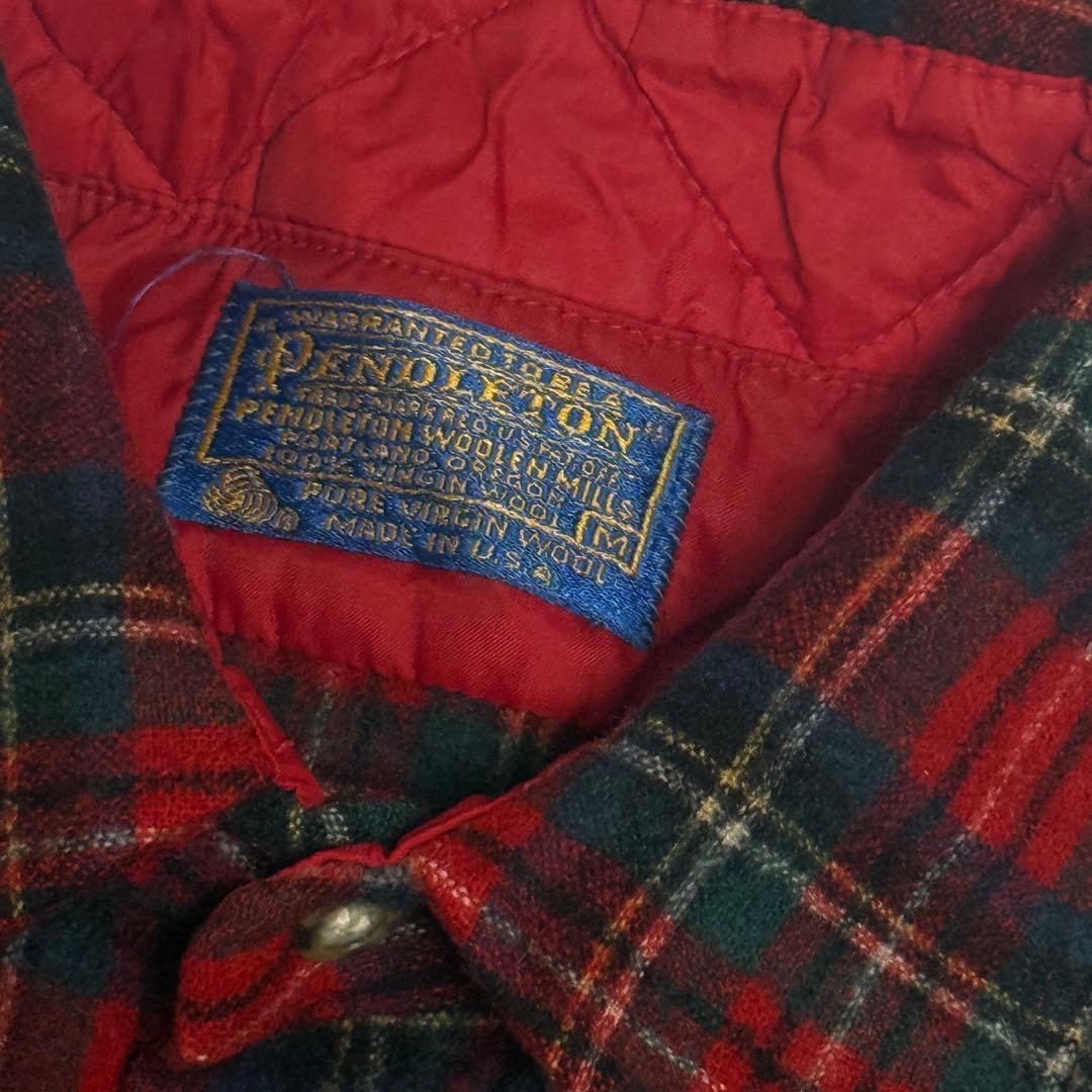 の*ま様 70s　美品　ペンドルトン PENDLETON　ボードシャツ　赤タータ