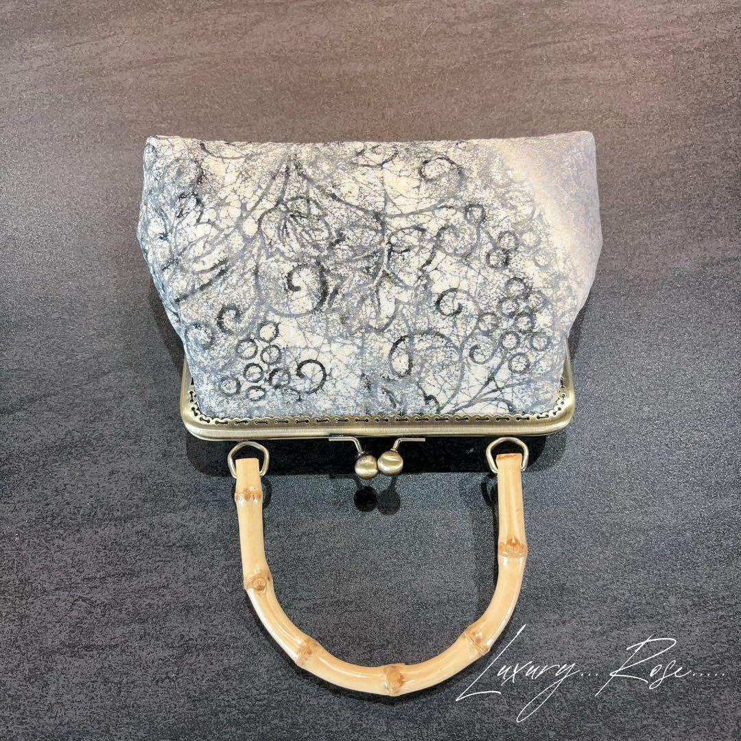 希少！！日本の伝統工芸染め手書き微粒子パールのヴェール　カジュアル高級帯地バッグ