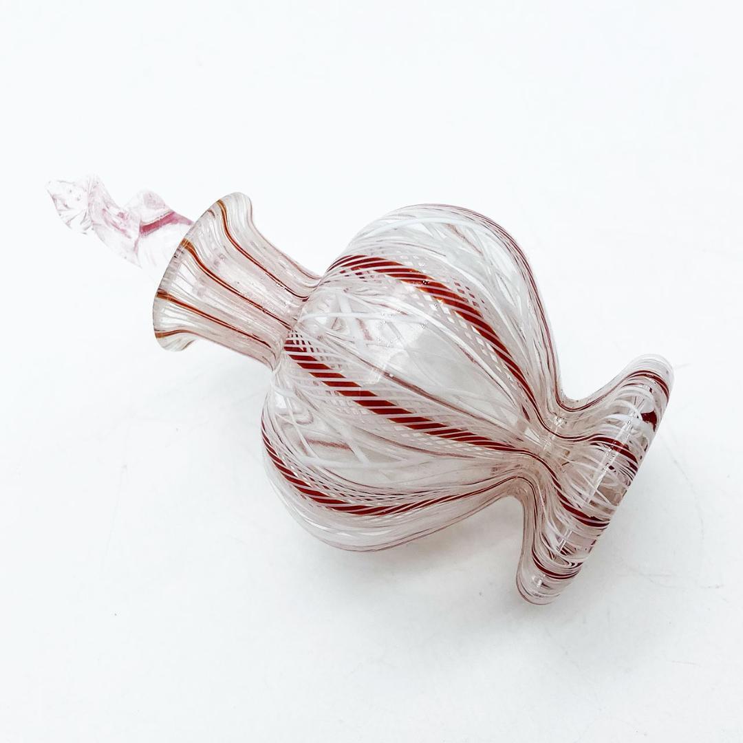 ヴェネチアガラス ムラノ イタリア 香水瓶 フィリグラーナ ロゼ レース模様