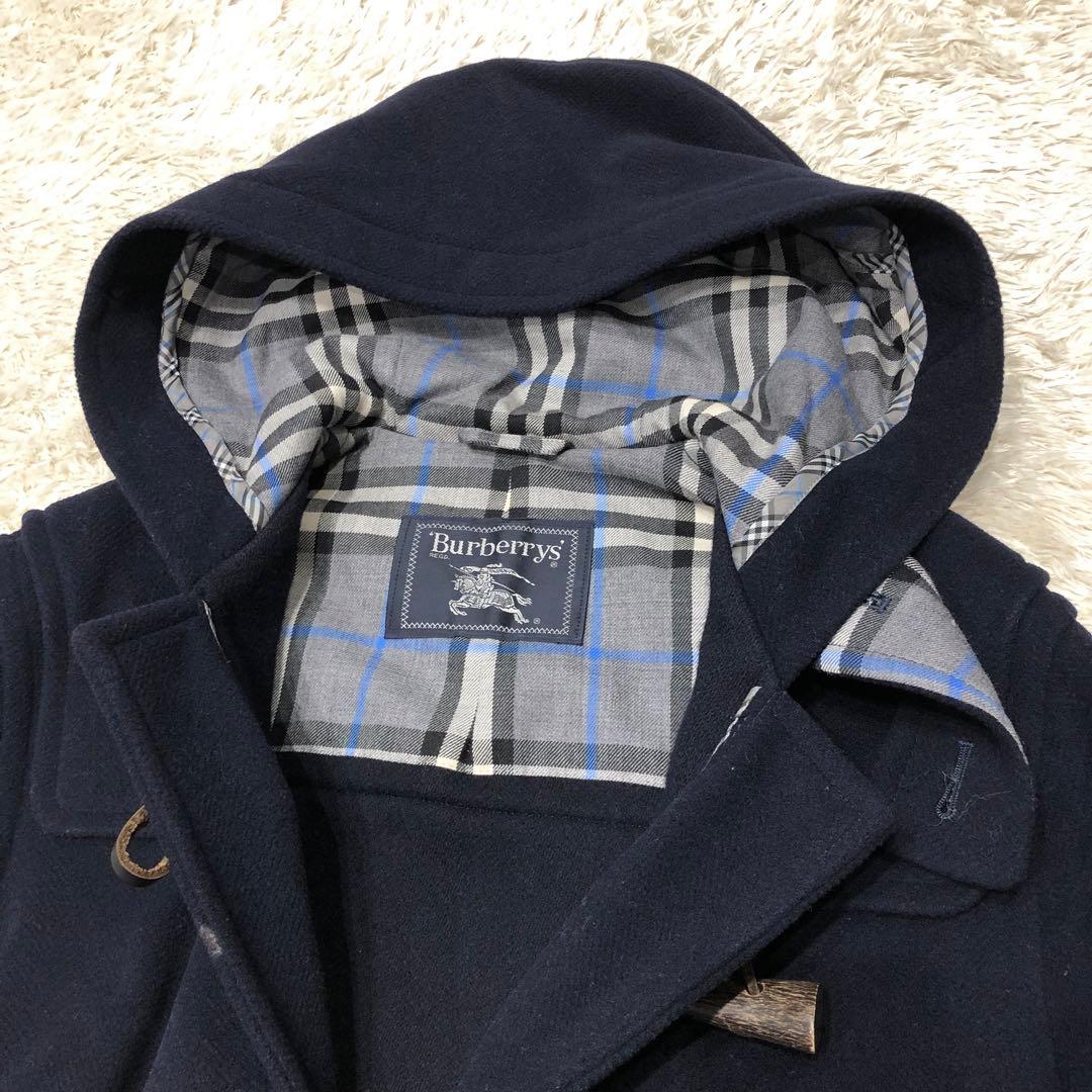 美品✨バーバリー ダッフルコート ネイビー ノバチェック裏地 7AR