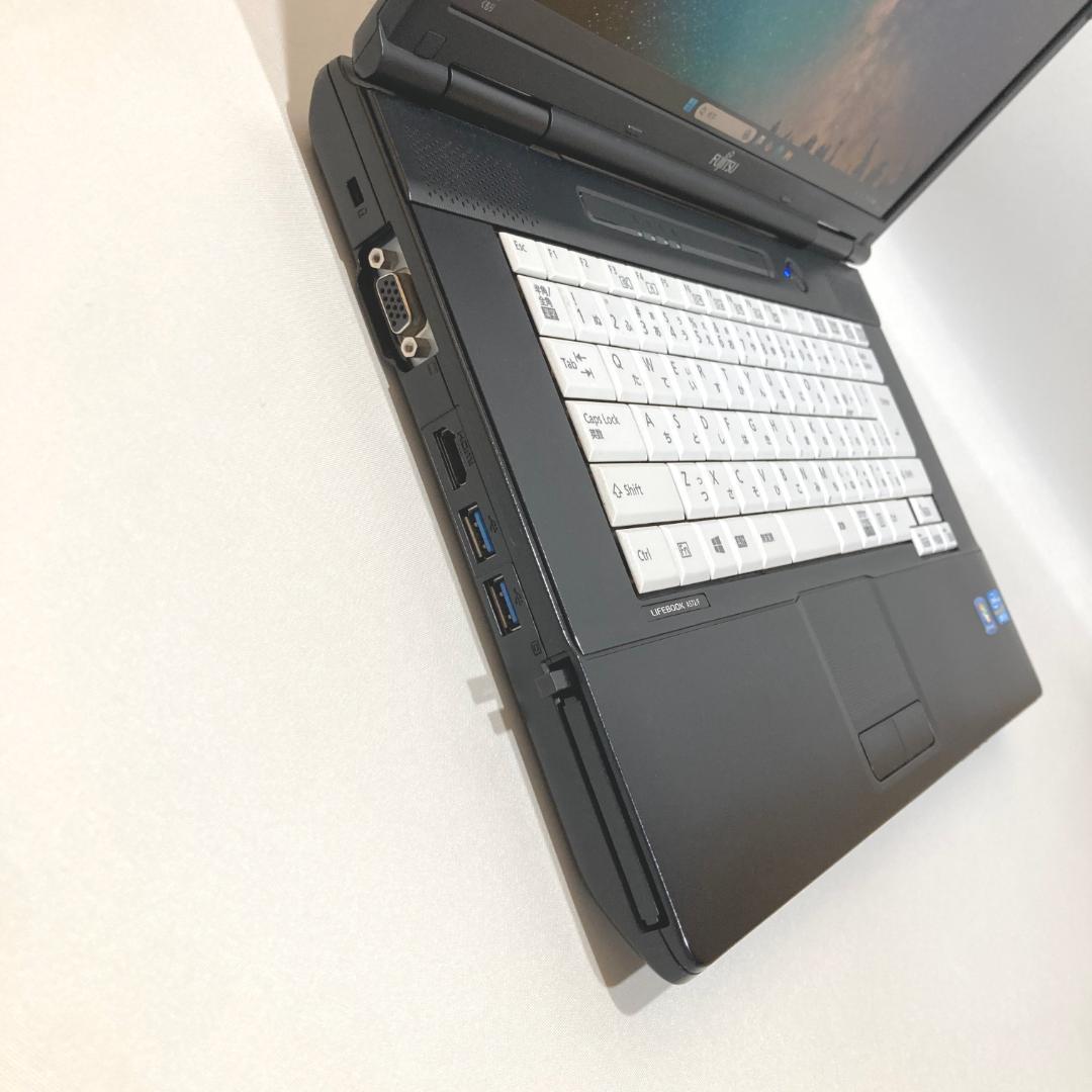 初心者✨快適・カメラ・大画面・DVD✨黒✨すぐ使えるノートパソコン◇D461-1