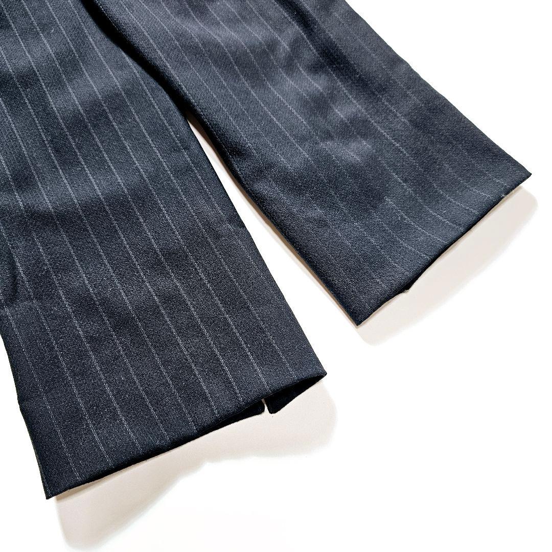 【極美品】ジョルジオアルマーニ　M　ストライプ　スーツ　セットアップ　ブラック