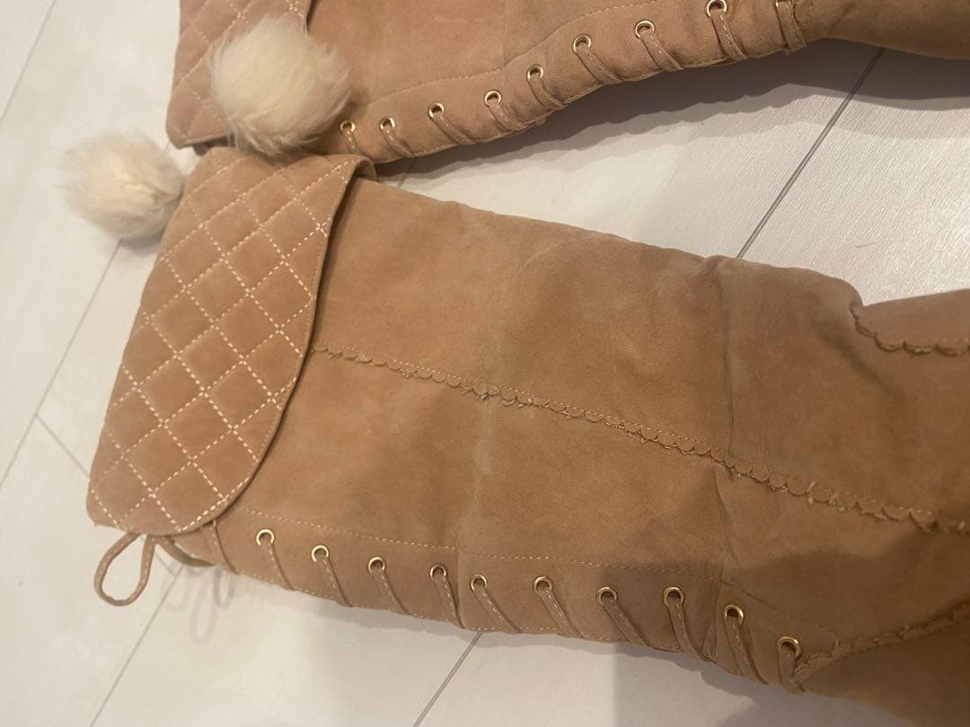 LIZLISA スエード キルティング ロングブーツ L