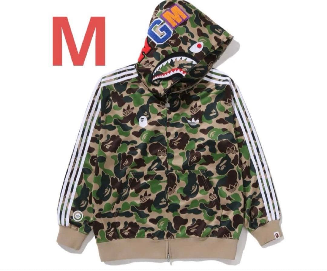 トップス BAPE X ADIDAS CAMO SHARK FULL ZIP HOODIE