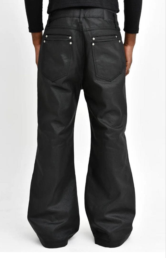 asapmode Stacked Oil Coating Pants フレア　L