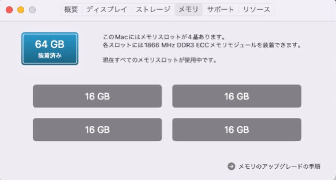 Apple Mac Pro メモリ64GB