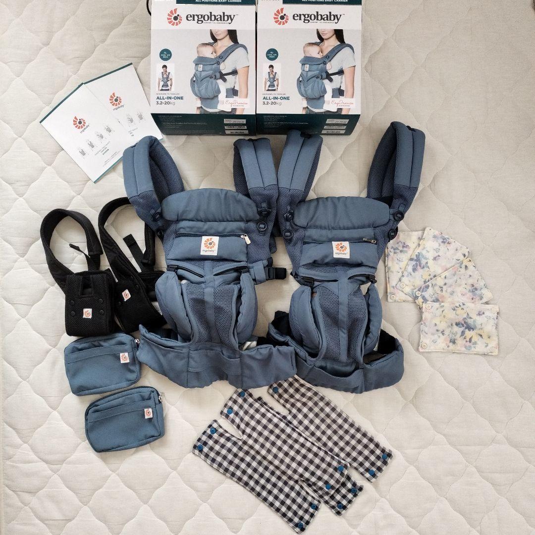双子 抱っこ紐 エルゴベビー オムニ360 クールエアメッシュ ２点セット