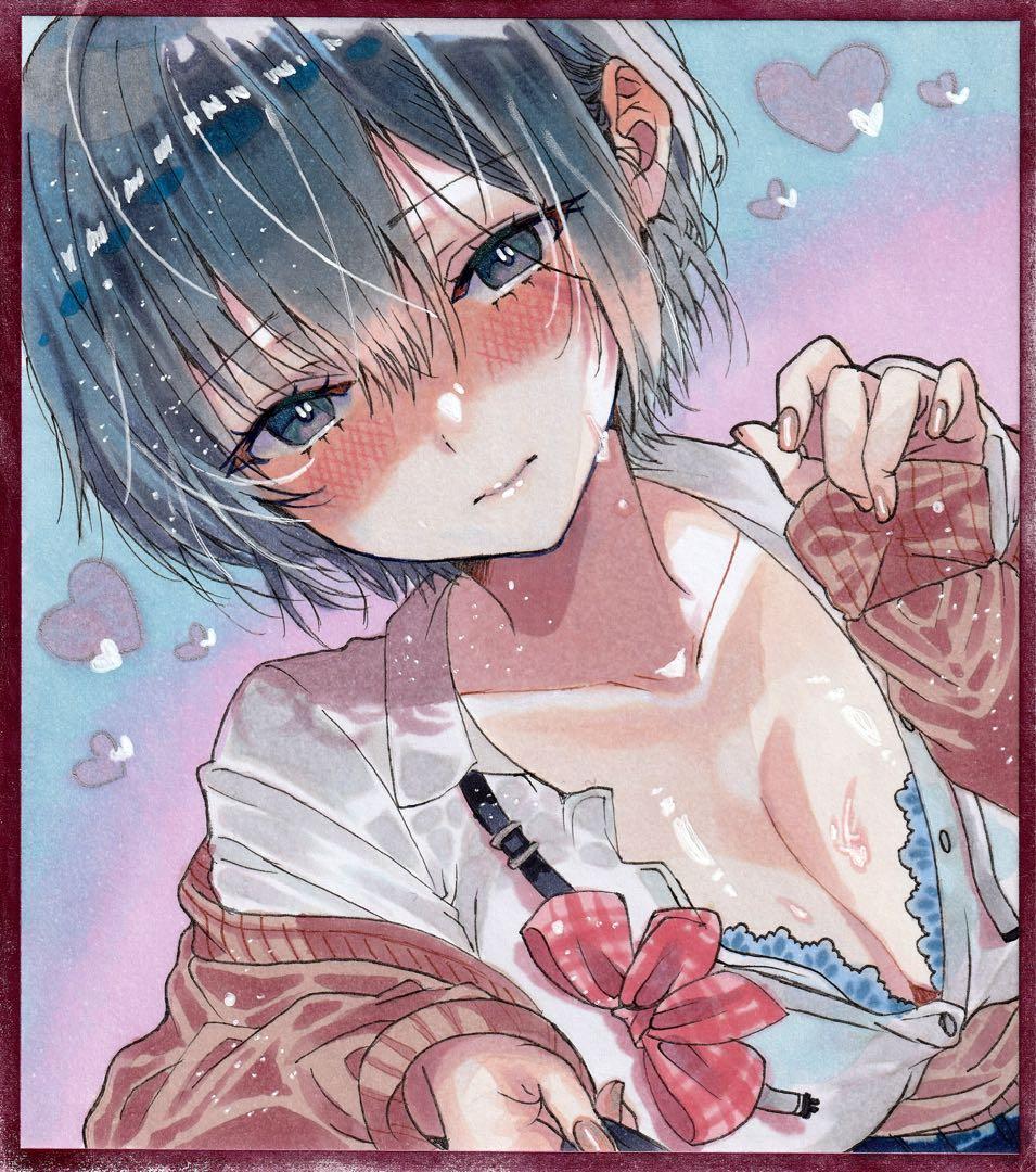 h*☆様 手描きイラスト オリジナルイラスト アナログイラスト 色紙 原画 イラ