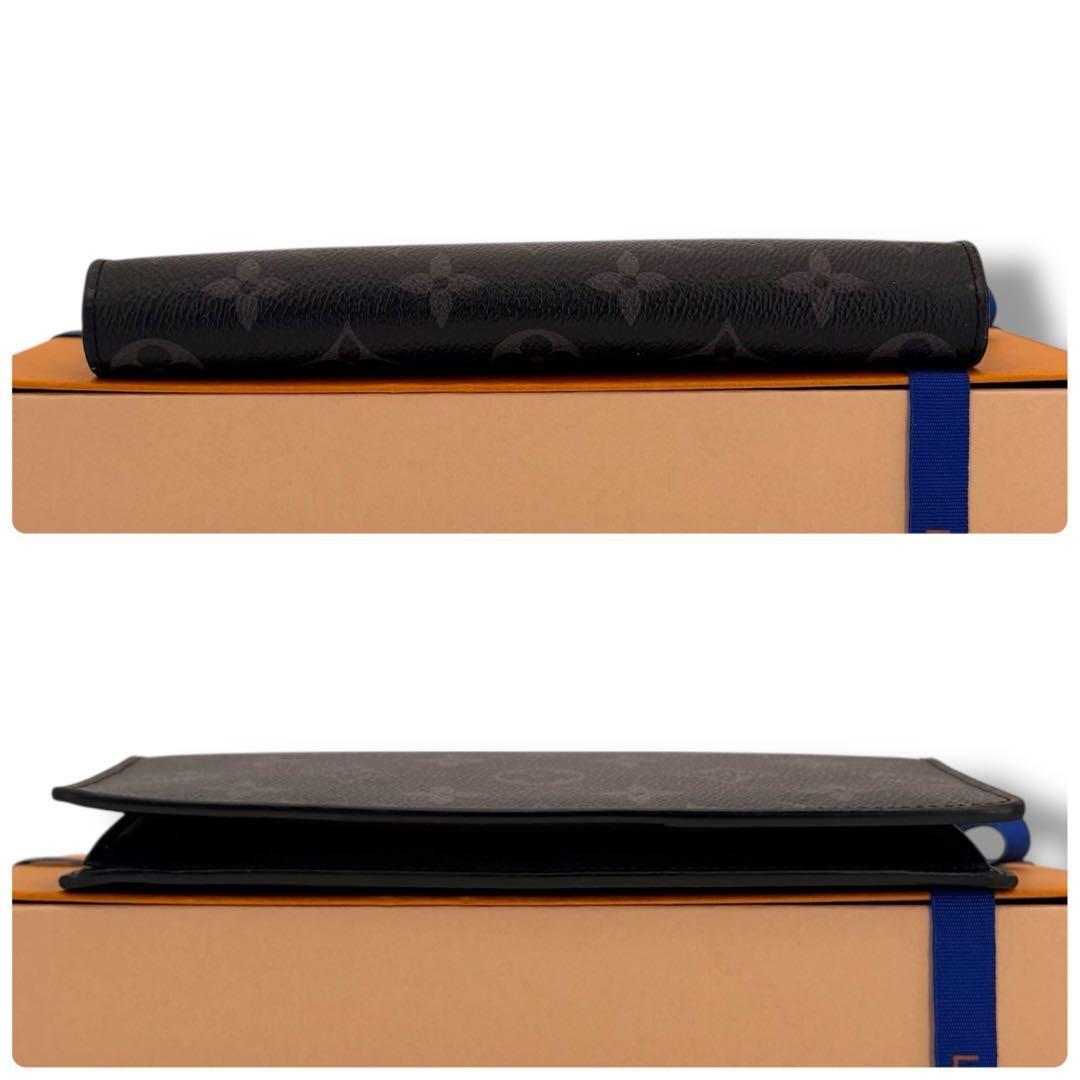 新品に近い　新型　ルイヴィトン ポルトフォイユブラザ エクリプスモノグラム 財布