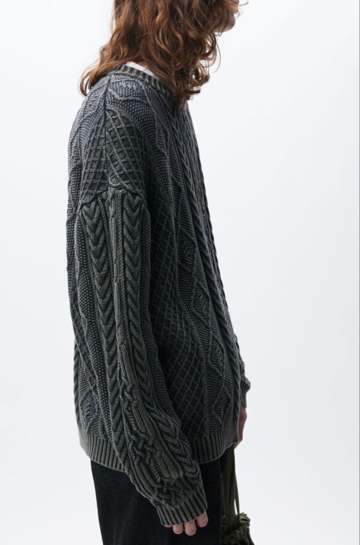 NEIGHBORHOOD CREWNECK CABLE SWEATERブルーM