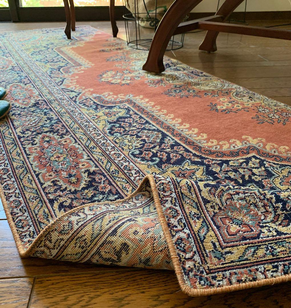 トルコヴィンテージラグ　215×71ロングランナー　カイセリ　アンティークピンク