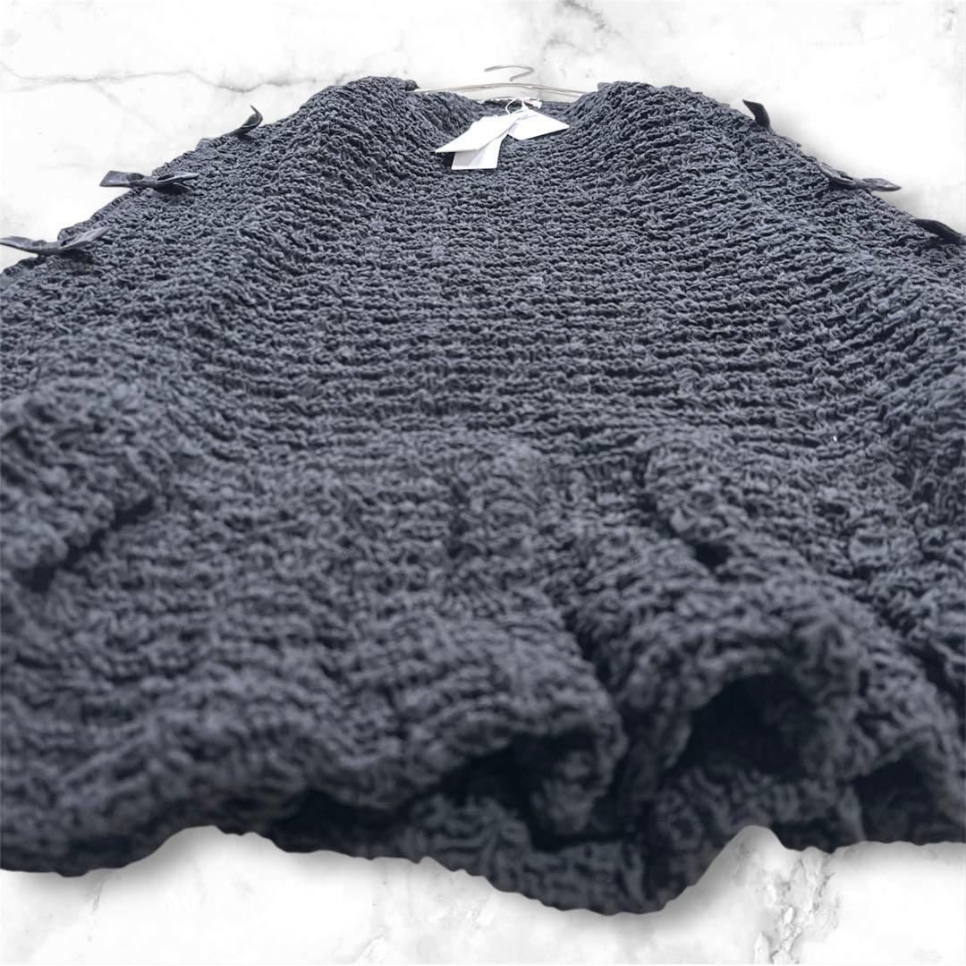 25SS 新品タグ付 パメオポーズ ギャザリングパフミニドレス ワンピース 黒