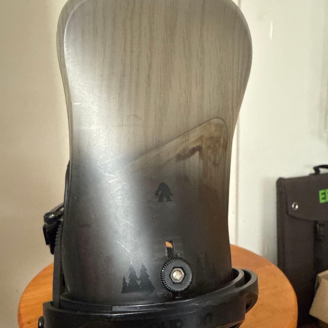 ボ*を様 BURTON LTD 木目　スノーボード ビンディング ブラック/サイ