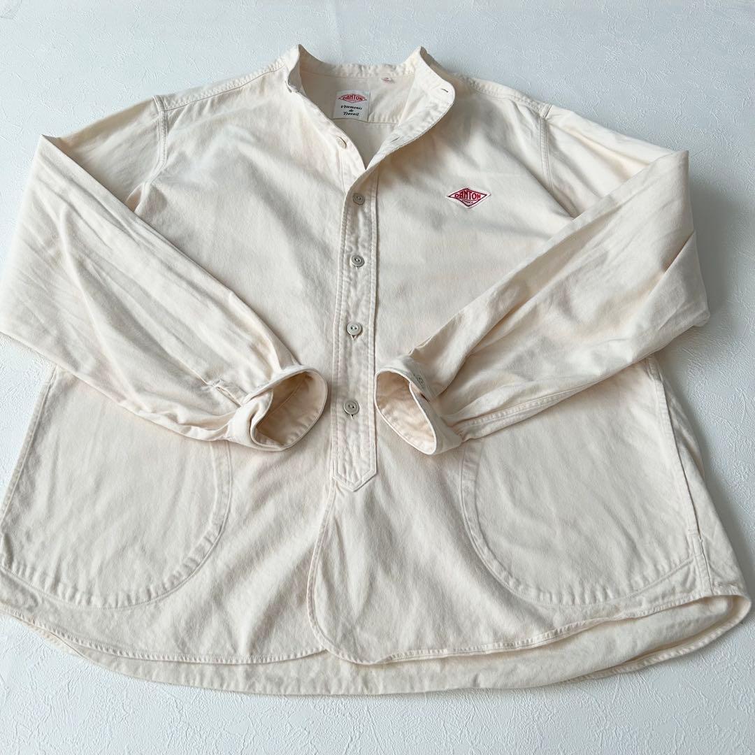 DANTON 日本製 バンドカラー フランネルシャツ 42