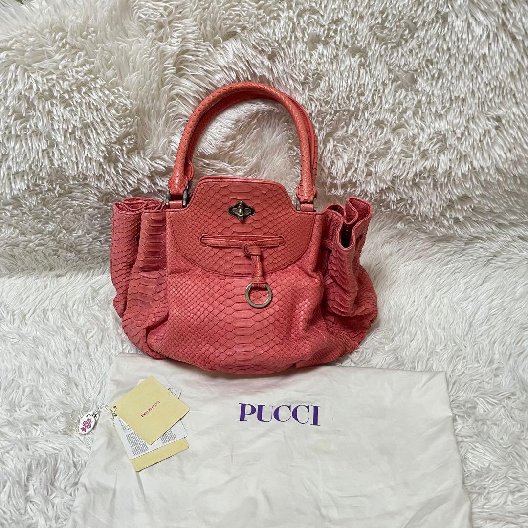 最高級 EMILIO PUCCI エミリオプッチ レザー バッグ ピンク