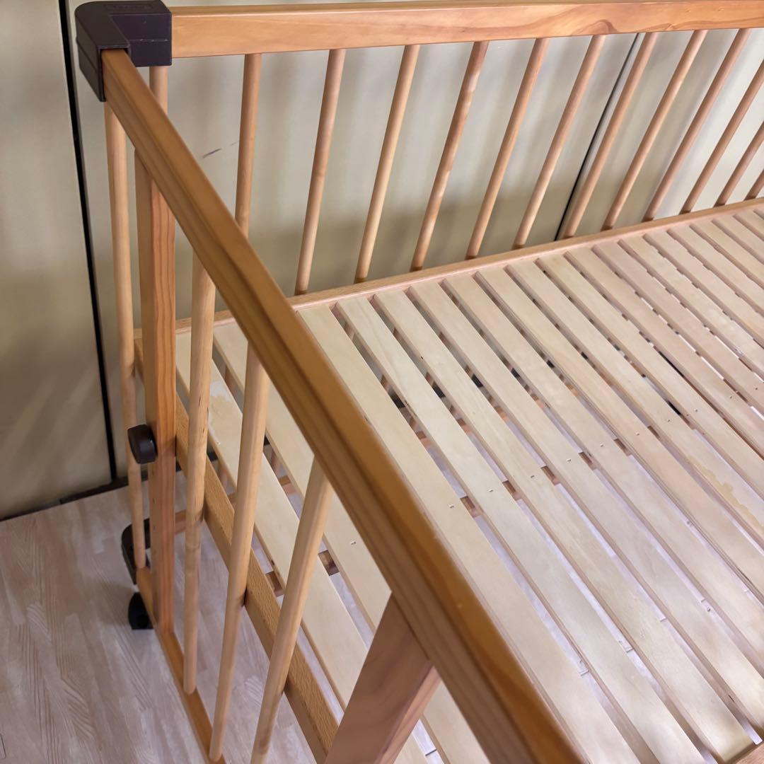 ☆除菌清掃済☆　ファルスカ　ベッドサイドベッド03　ラージ　ナチュラル　ベルト付