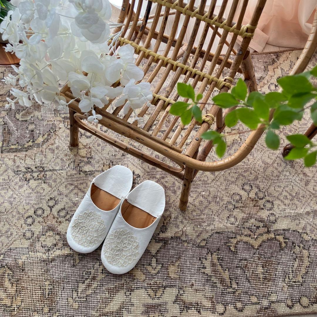 3m超ロング／76×297 グレー　メダリオンランナー　トルコヴィンテージラグ