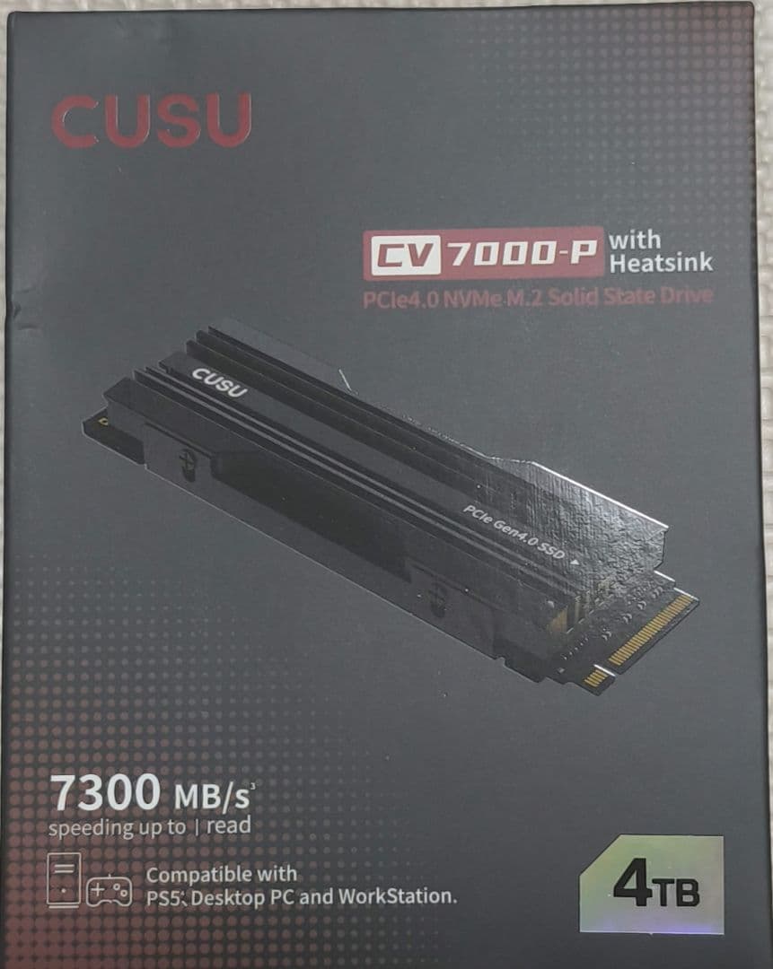 【PS5対応】CUSU CV7000 PCIe m.2 4TB　　新品未使用