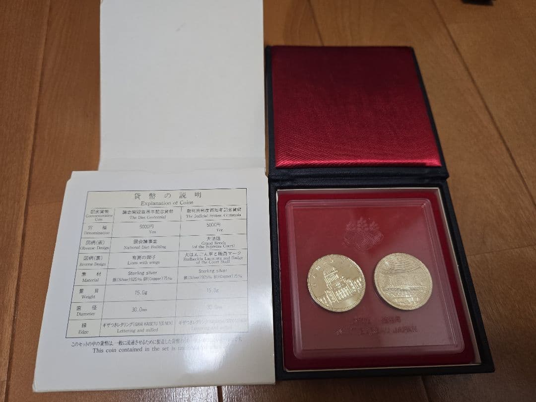 議会開設100周年　裁判所制度100周年　記念貨幣セット