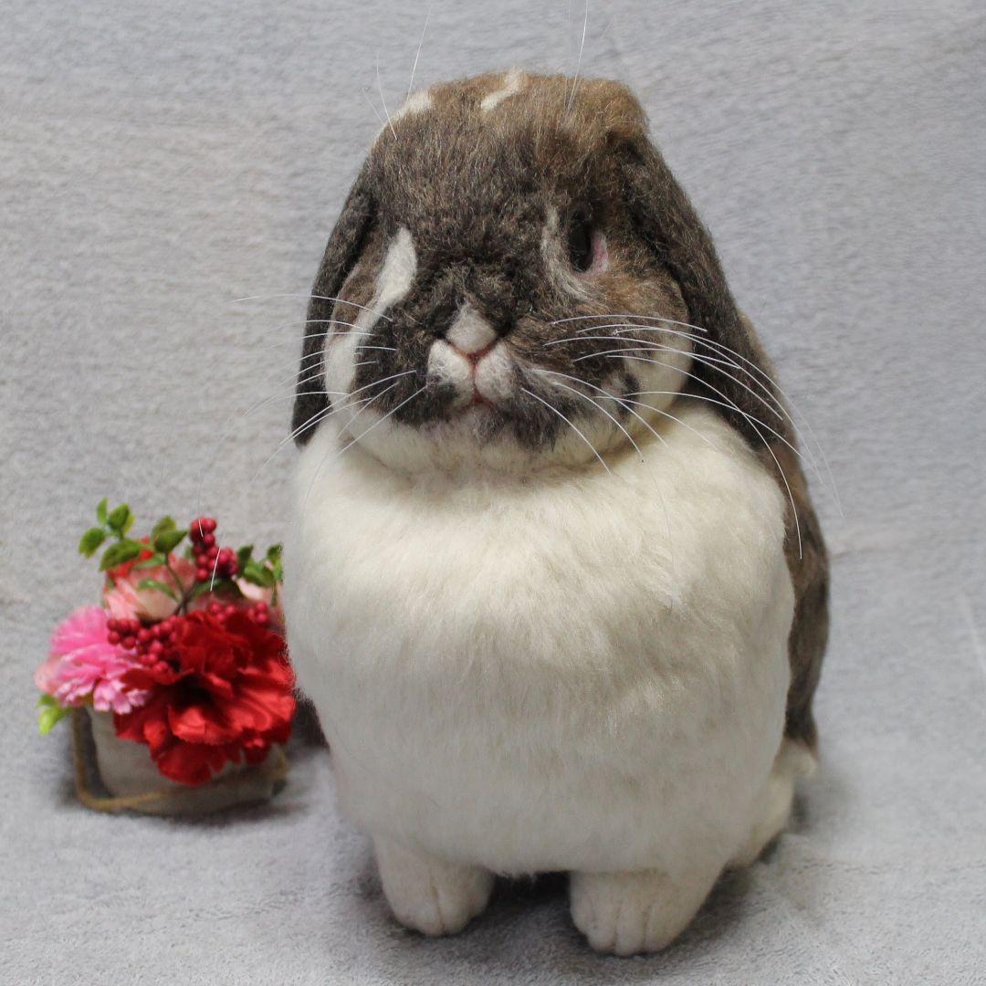 えみりさま確認用 羊毛フェルト オーダー「リアルで可愛いうさぎちゃん」ロップイヤ