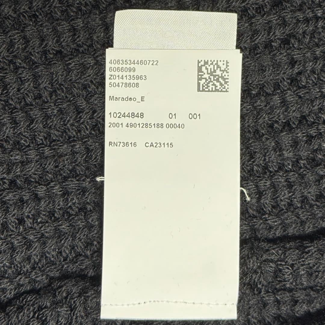 【美品】HUGO BOSS リブニット イタリア製糸 ダークネイビー Lサイズ