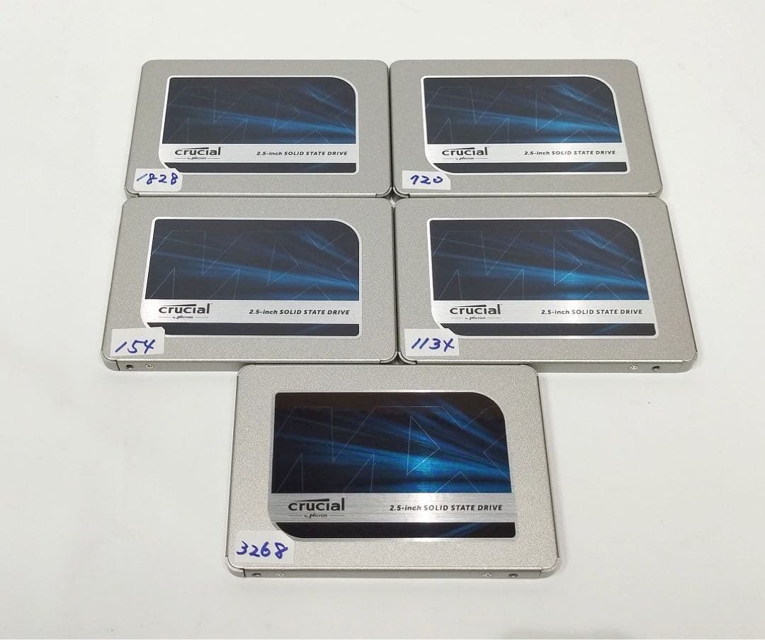 5枚セット時間短め Crucial MX500 500GB SSD 2.5インチ