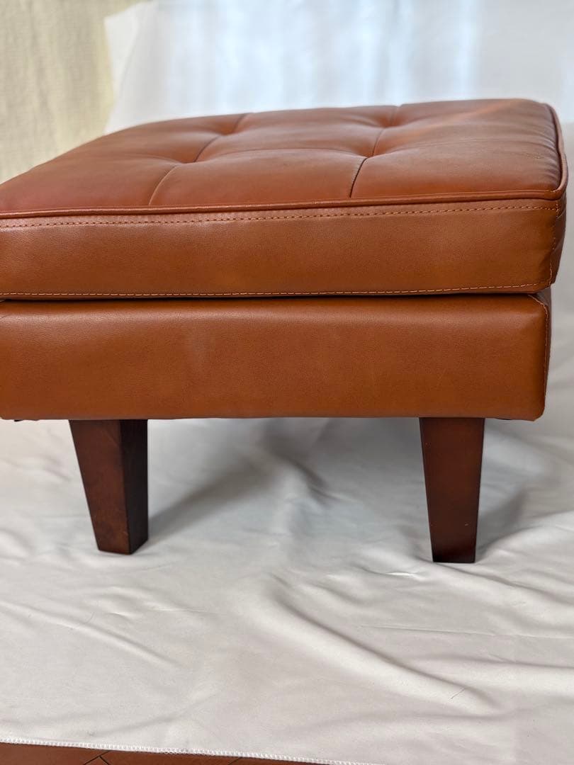 オットマンブラウンレザー