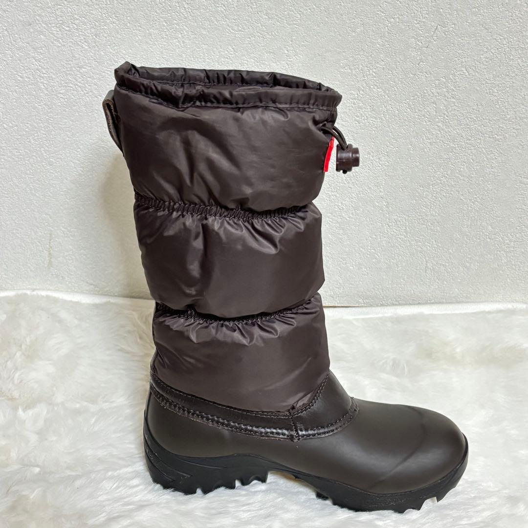 ほぼ新品 ☆ HUNTER スノー キルトブーツ UK4 ブラウン 上質 防水