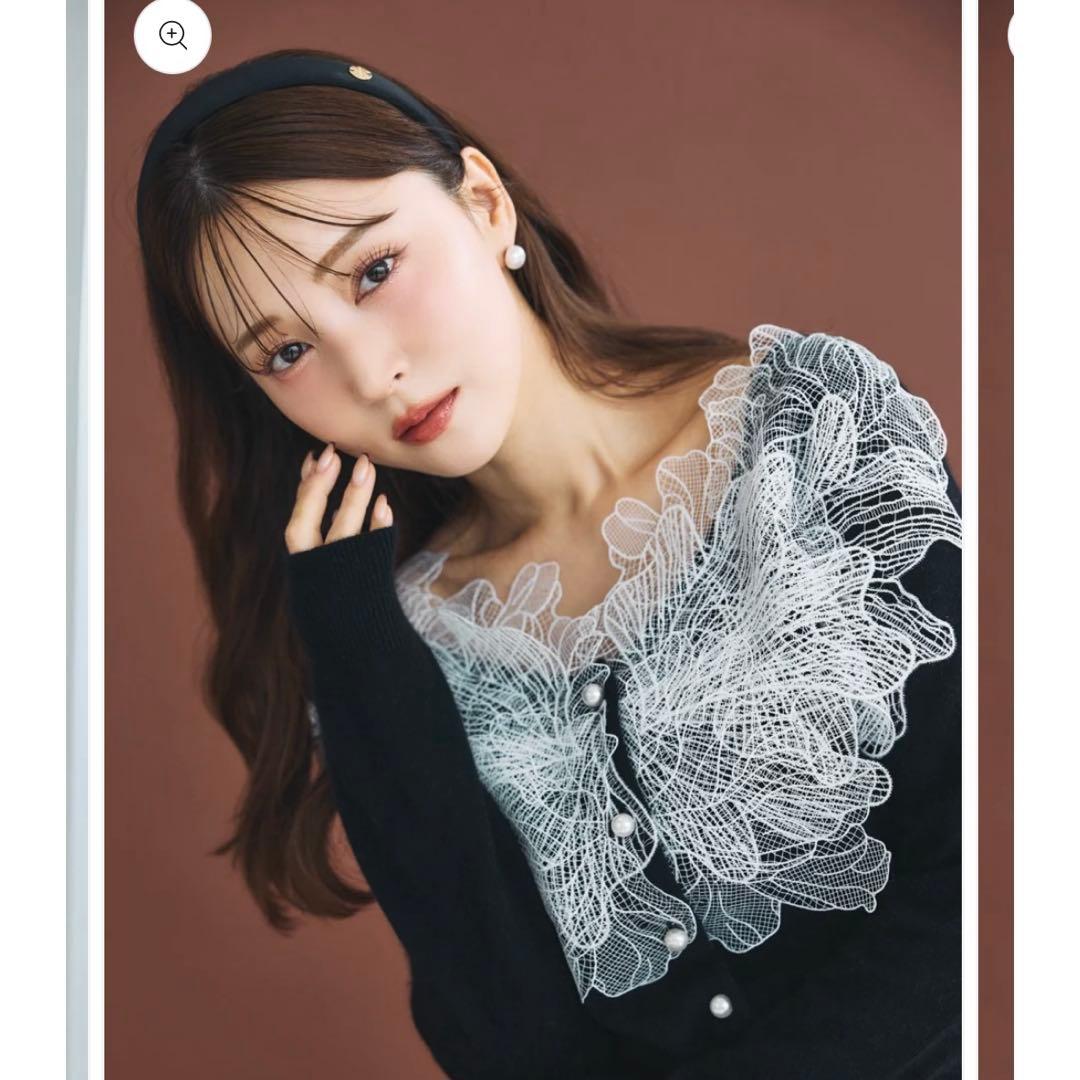 【ポローラ】レースフリルカーディガン