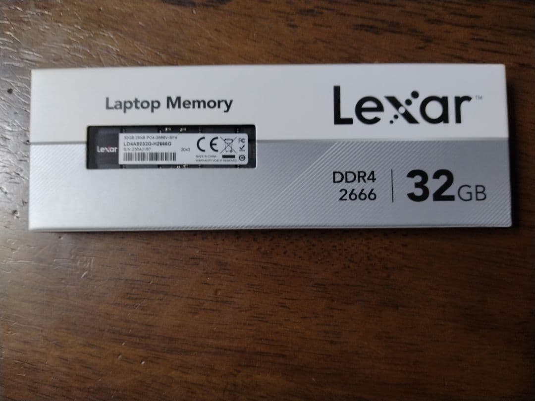 [新品未開封] lexar DDR4 32GB(32GB×1) ノート用メモリ