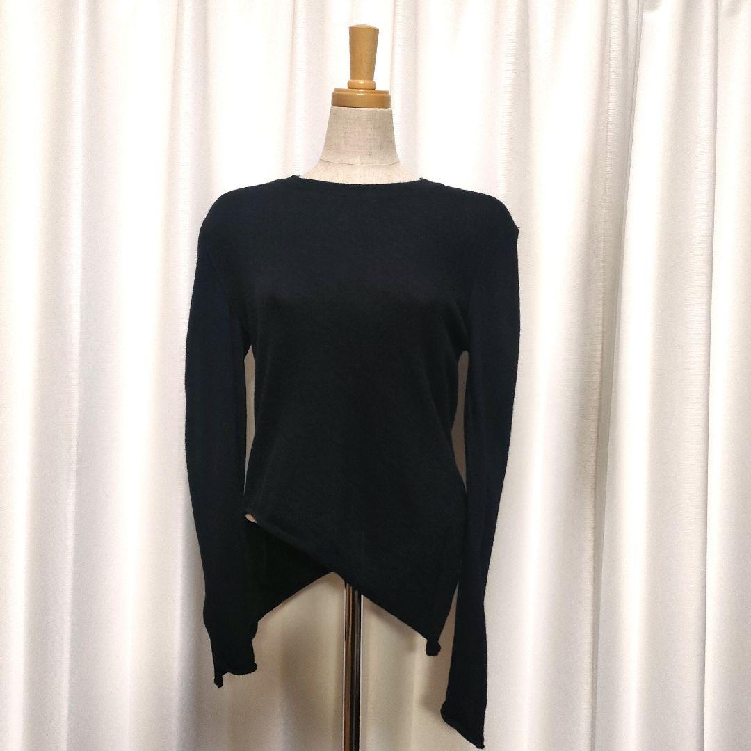 コムデギャルソン 薄手 クルーネック ウール ニット カットオフ