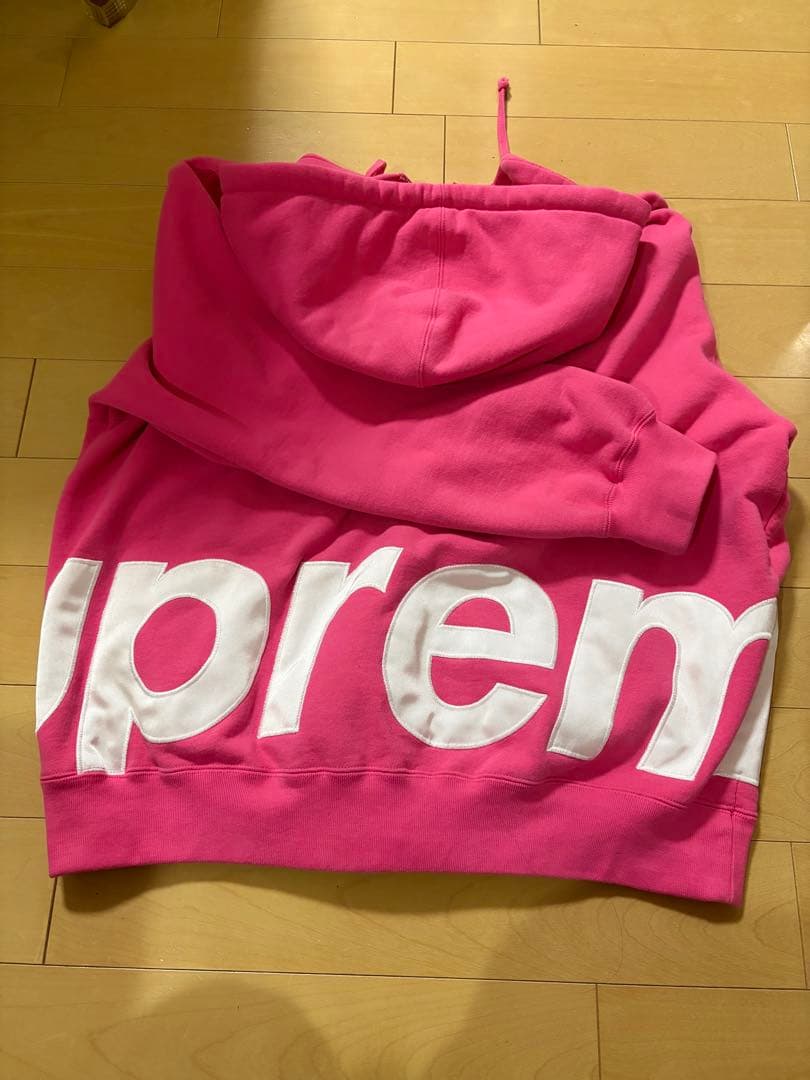 Supreme パーカー ピンク ロゴプリント