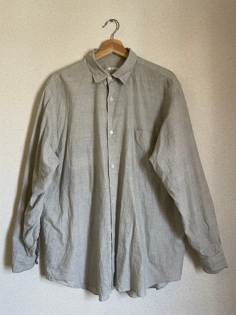 【24SS】COMOLI カディコットン コモリシャツ STRIPE サイズ 3