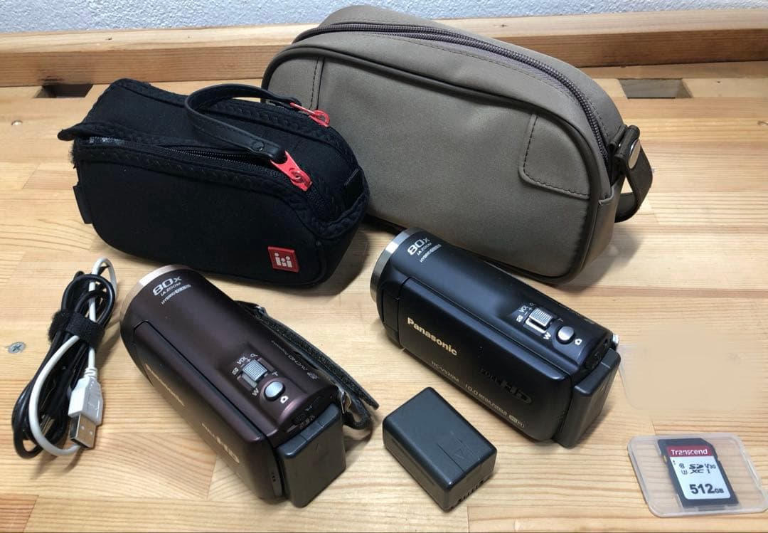 Panasonic ビデオカメラHC-V520M FULL HD2台　電池3個
