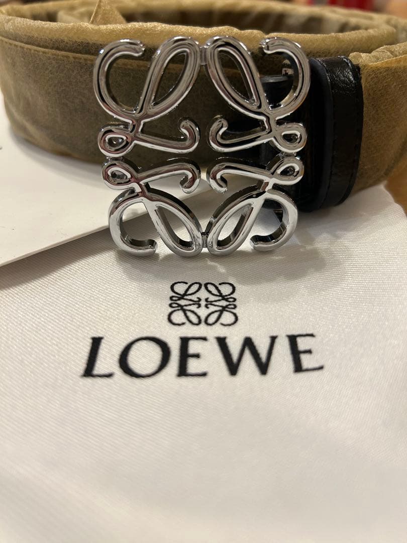 【新品未使用】LOEWE アナグラムベルト レザー 85サイズ