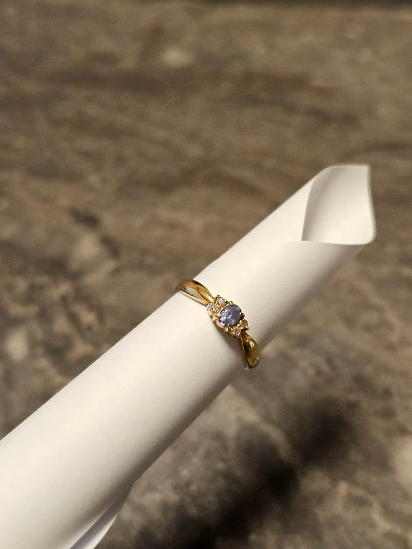 K18ゴールド サファイア ダイヤモンドリング