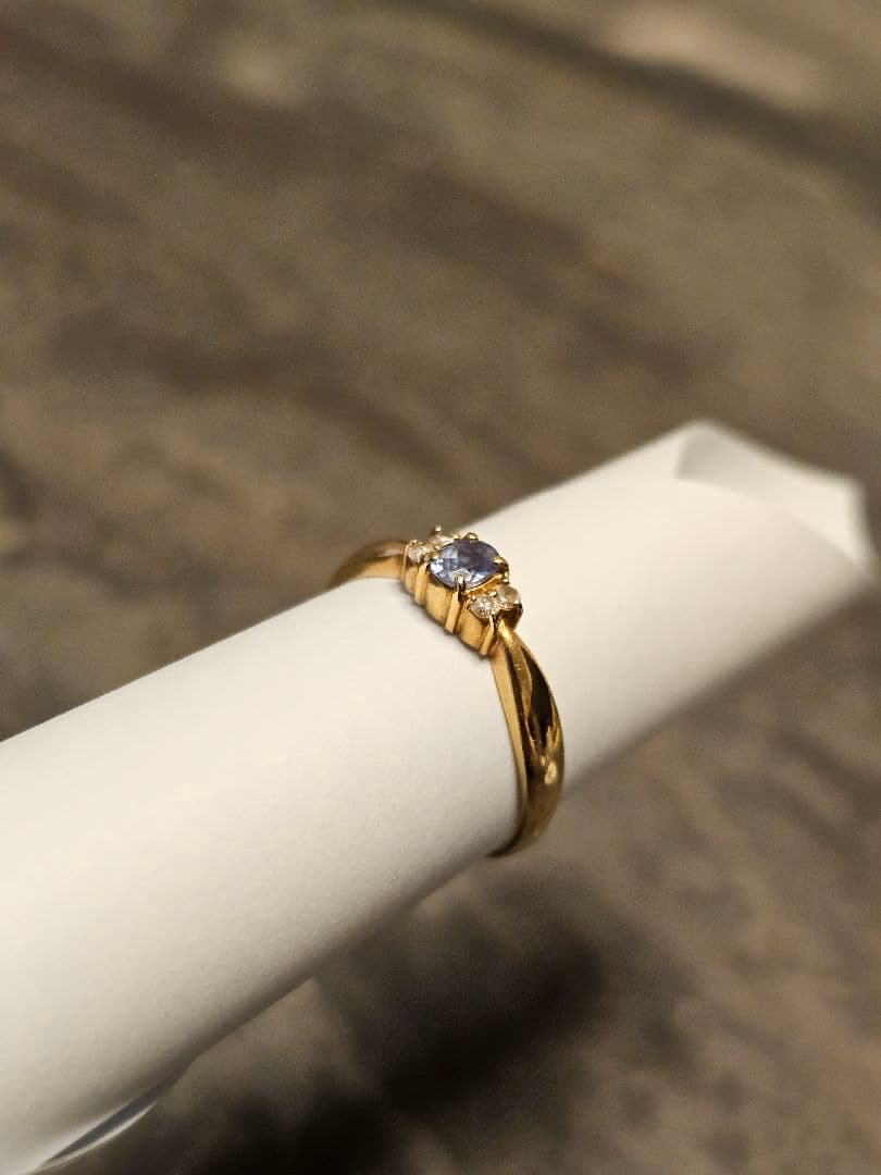 K18ゴールド サファイア ダイヤモンドリング