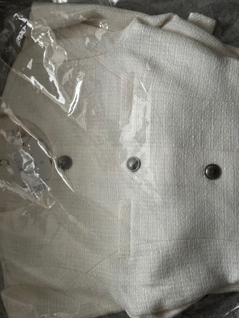 Darich ダーリッチ ボックスプリーツツイードミニワンピース ホワイトFL