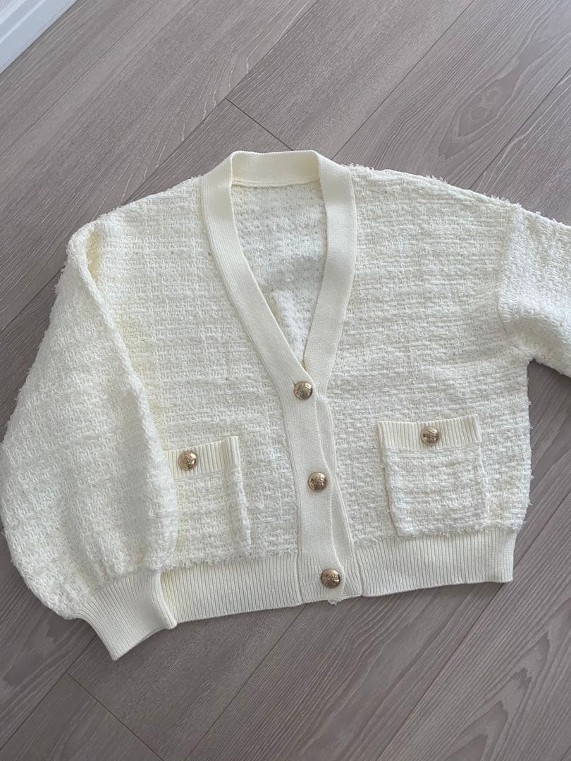 グレースコンチネンタル　ツイードショートニットカーディガン