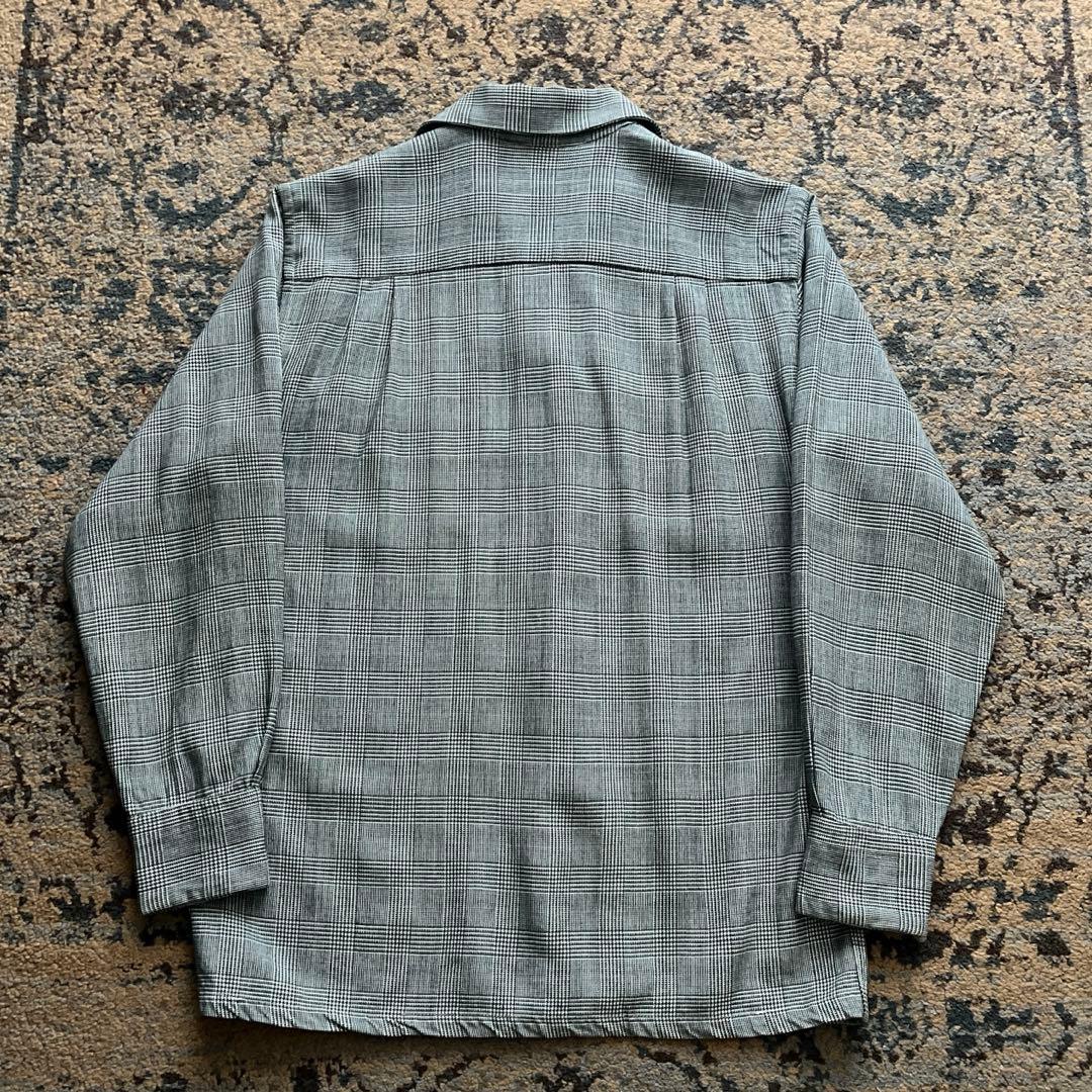 40s 50s レーヨン ギャバジン シャツ オープンカラー ヴィンテージ